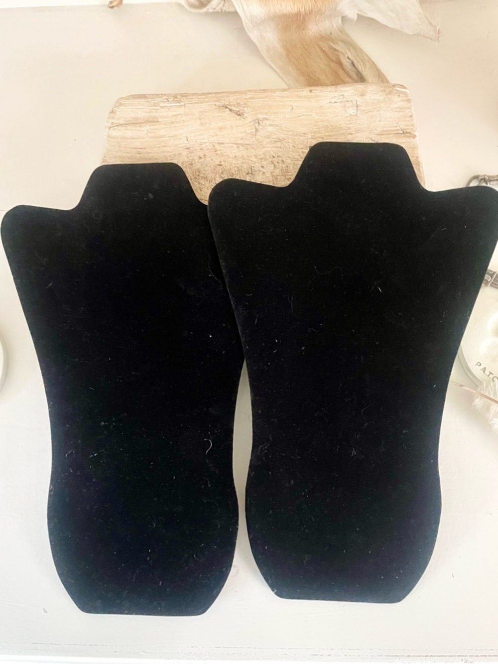 SET OF 2 Black Velvet Necklace Stand Display - Picture 6 of 6